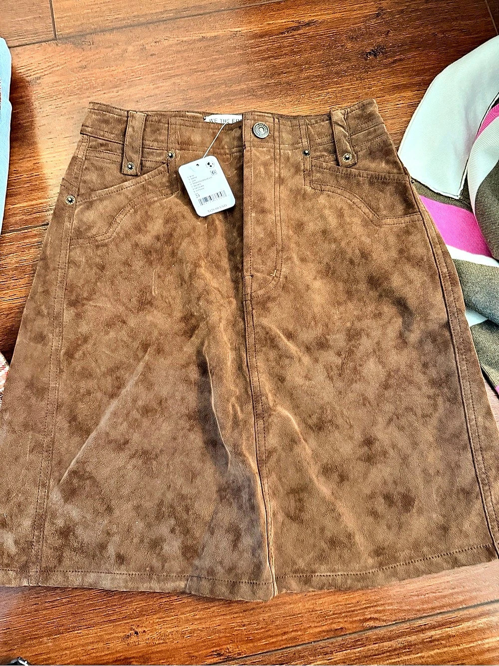 We The Free suede Mini Skirt in Brown Waist 24